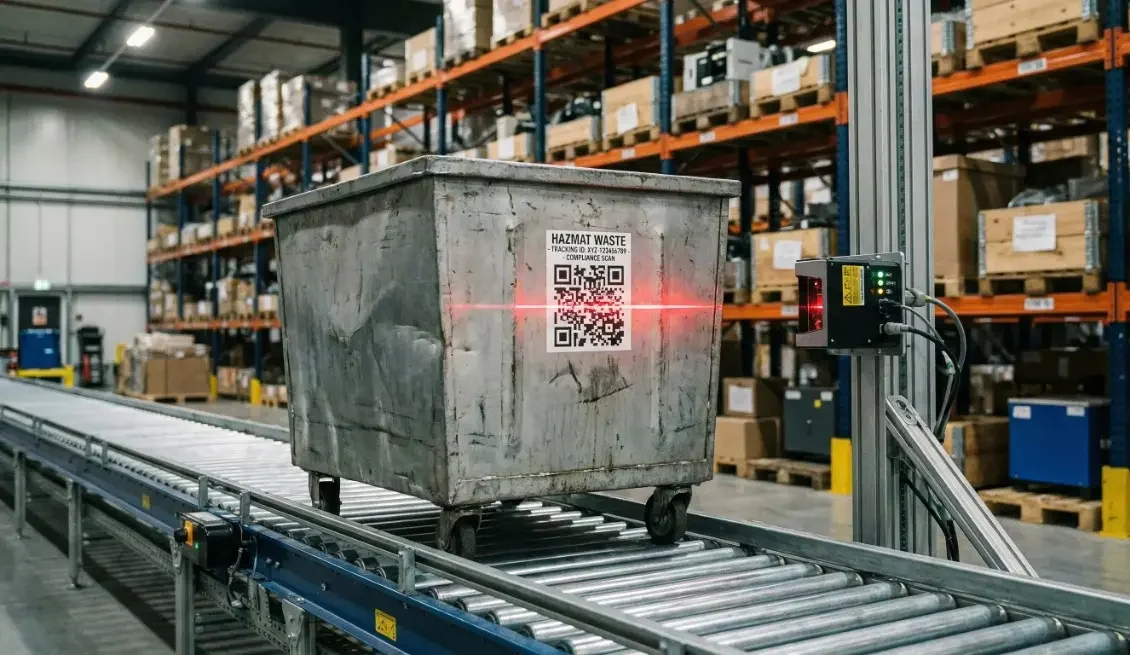 Trazabilidad de residuos industriales mediante código QR en almacén logístico