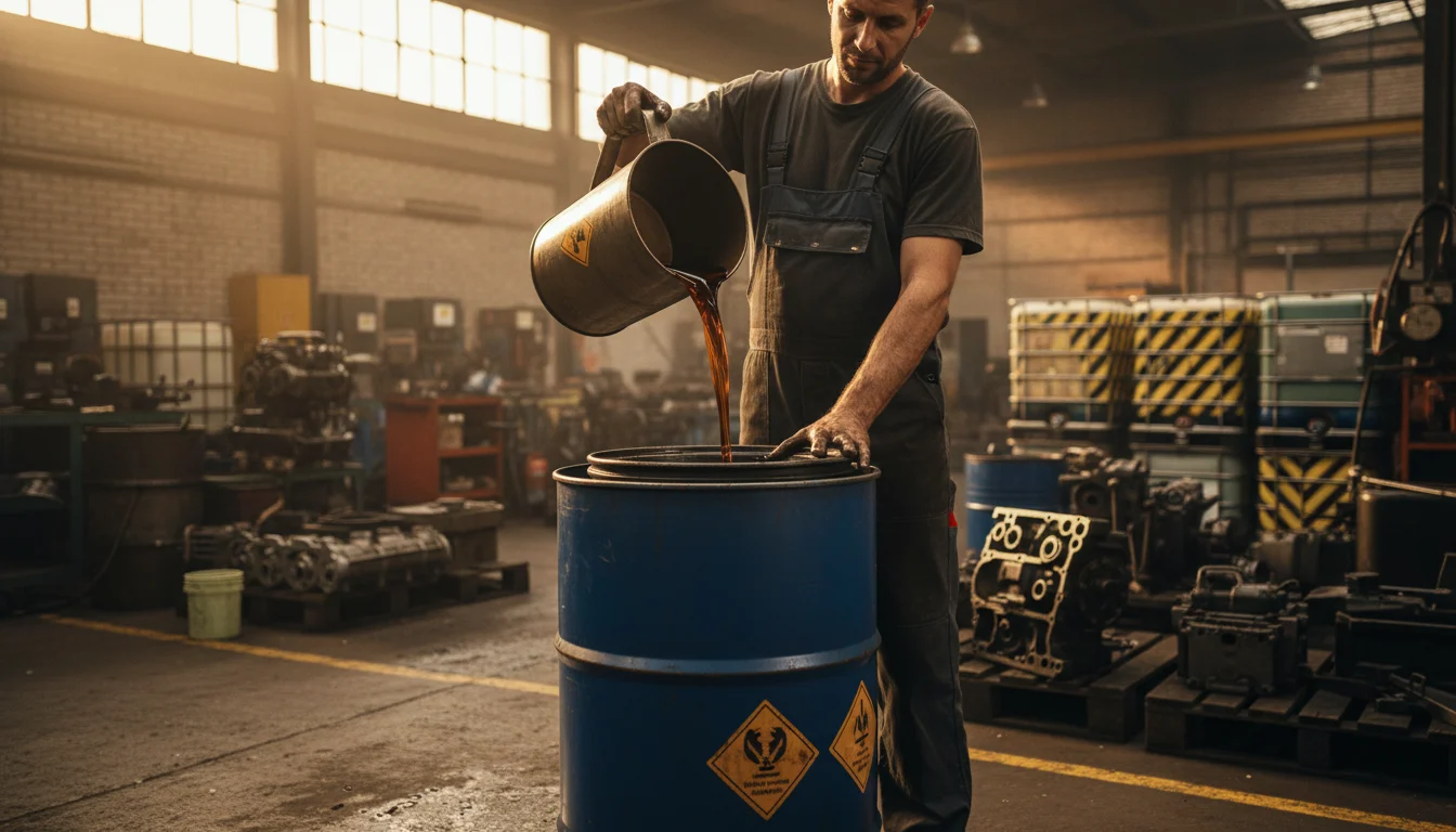 Cómo gestionar los aceites industriales usados en talleres y fábricas