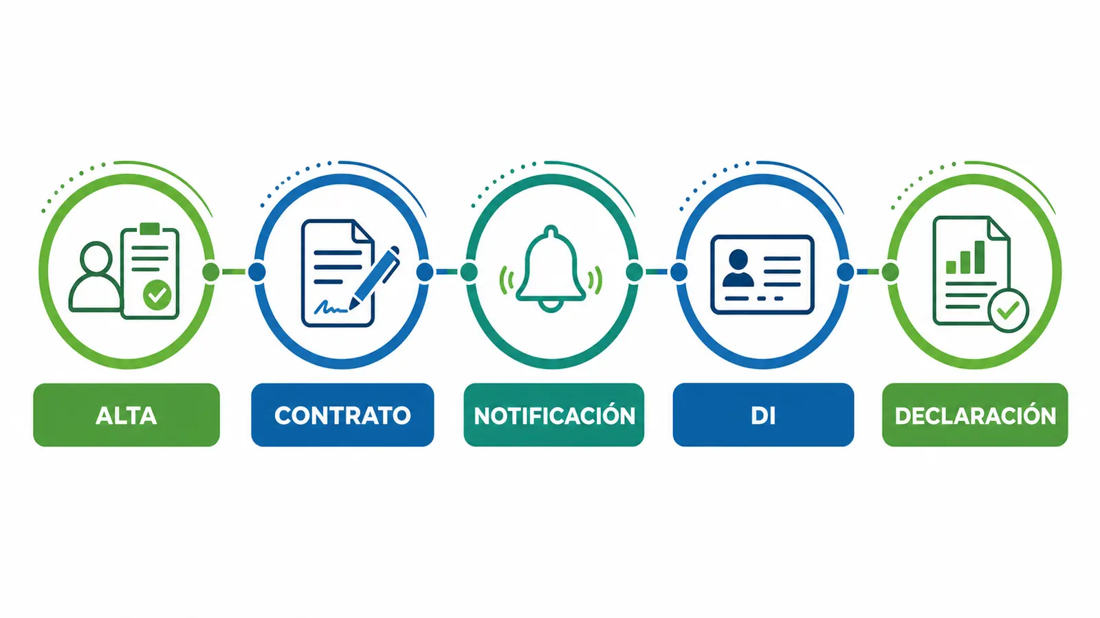 Trámites de alta, contrato, notificación, DI y declaración en el SDR