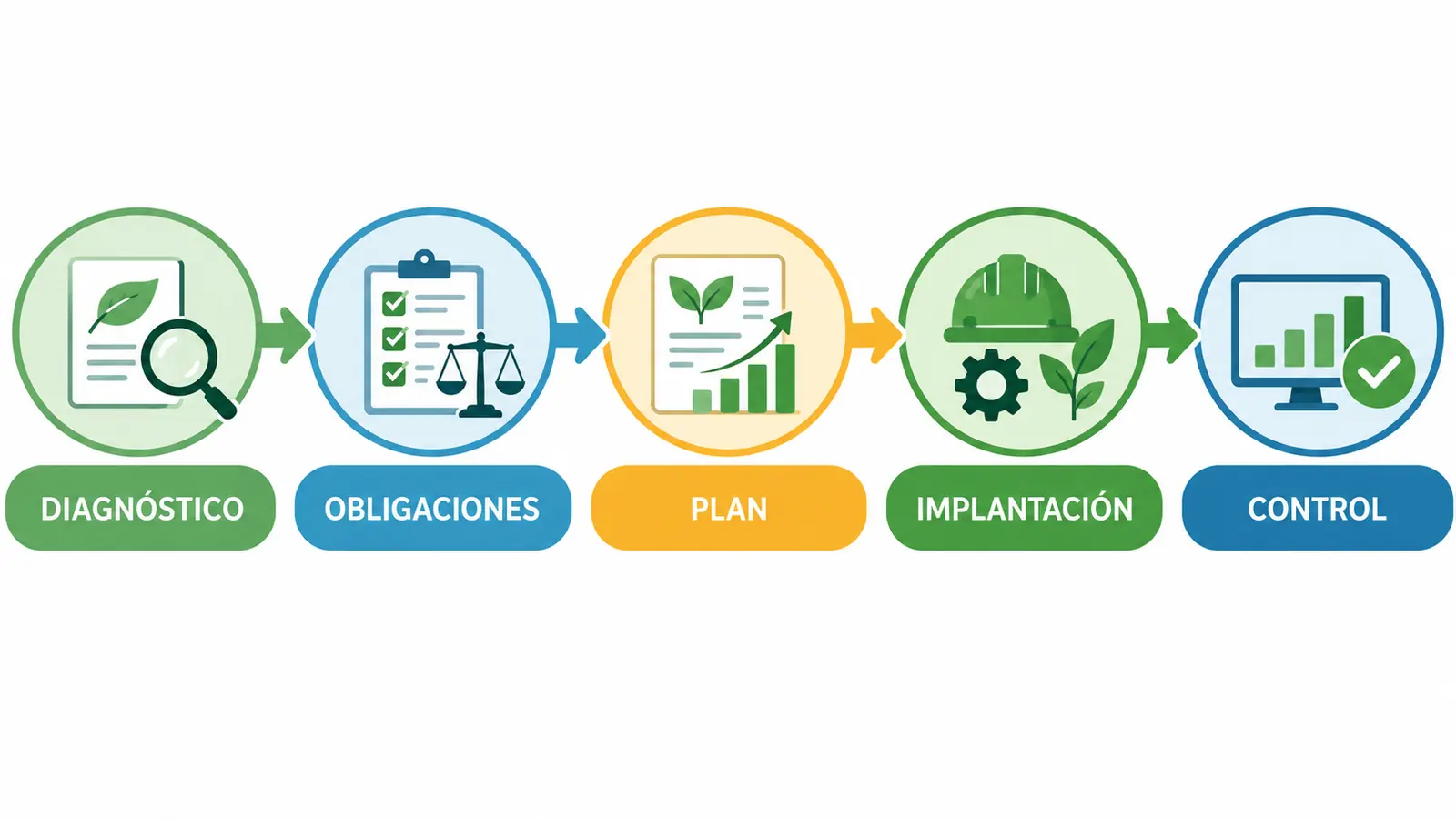 Proceso de consultoría ambiental para empresas Proceso de diagnóstico, obligaciones, plan, implantación y control en consultoría ambiental